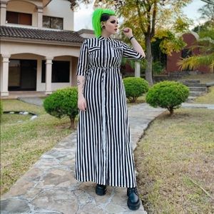 Striped button down dress